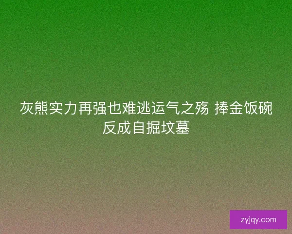 灰熊实力再强也难逃运气之殇 捧金饭碗反成自掘坟墓